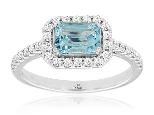 .87CT AQUA AND DIA RING