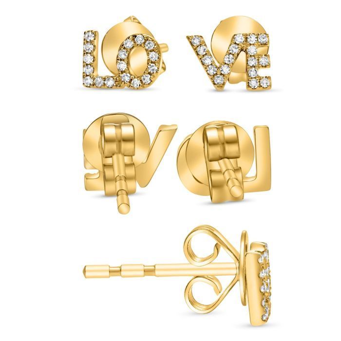 .09ctw love earrings