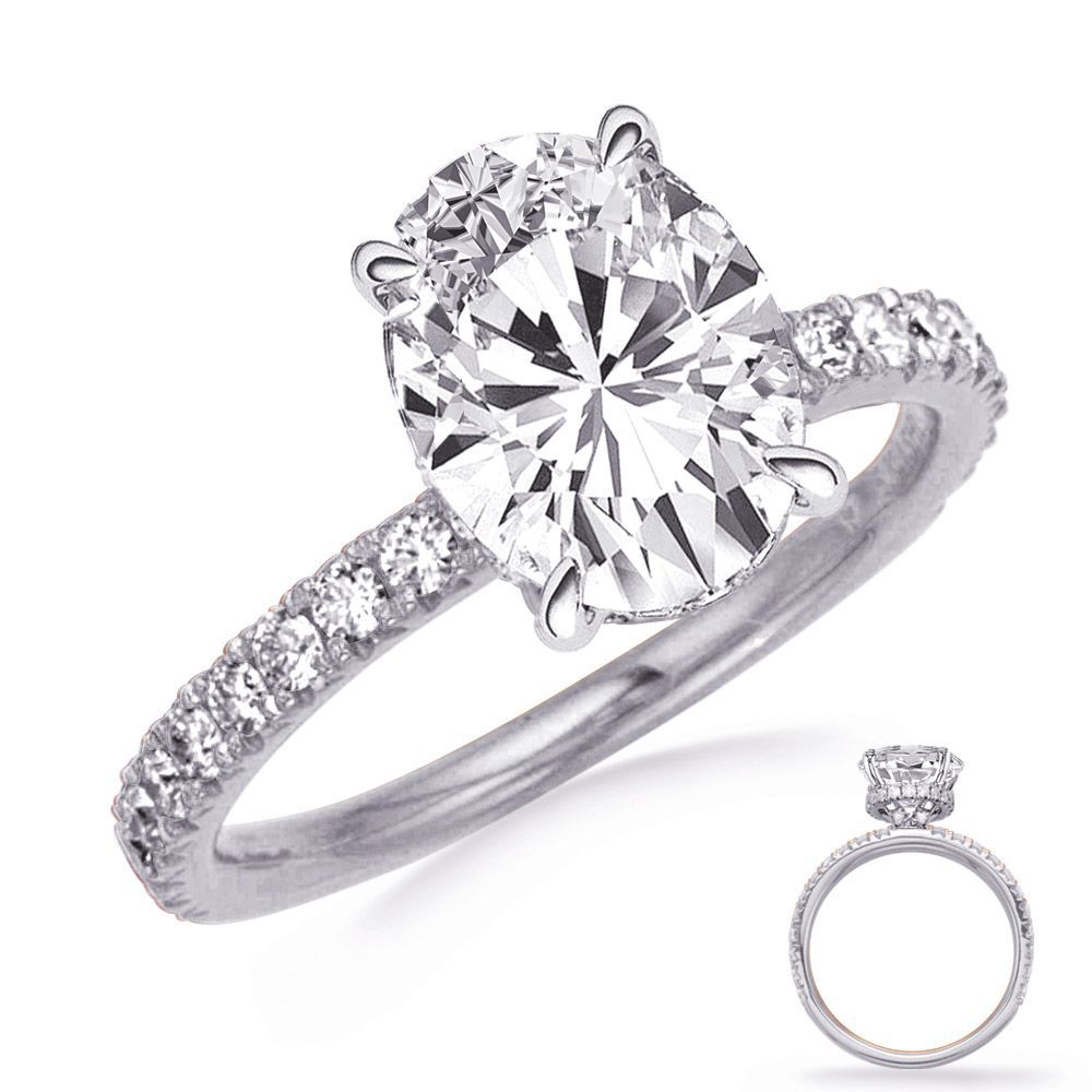 14kw .35ctw Diamond Hidden Halo Setting