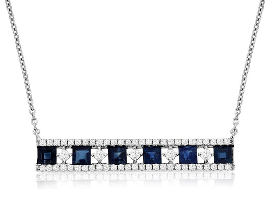 Sapphire & Diamond Bar Necklace