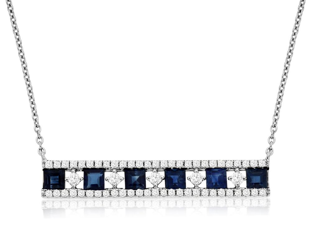 Sapphire & Diamond Bar Necklace