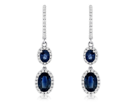 Oval Sapphire & Diamond Dangle