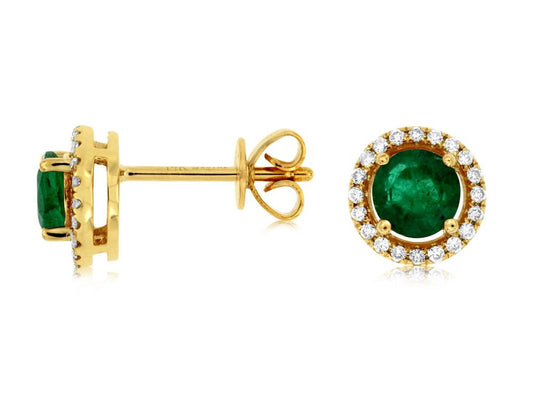 Emerald & Diamond Stud