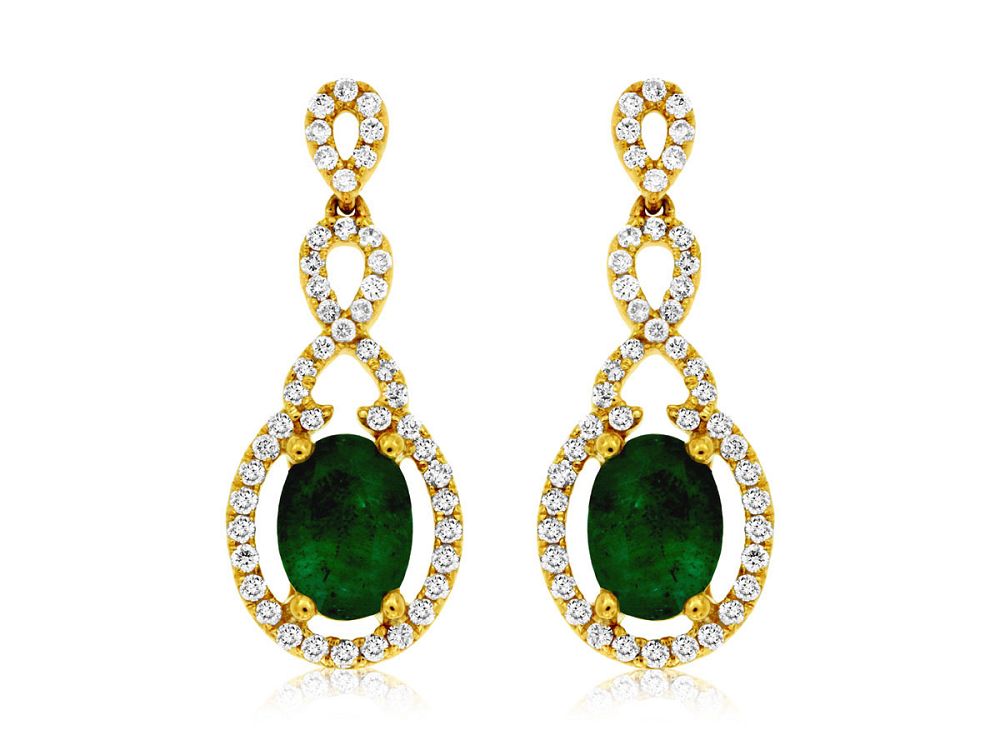 Emerald & Diamond Drop Earring