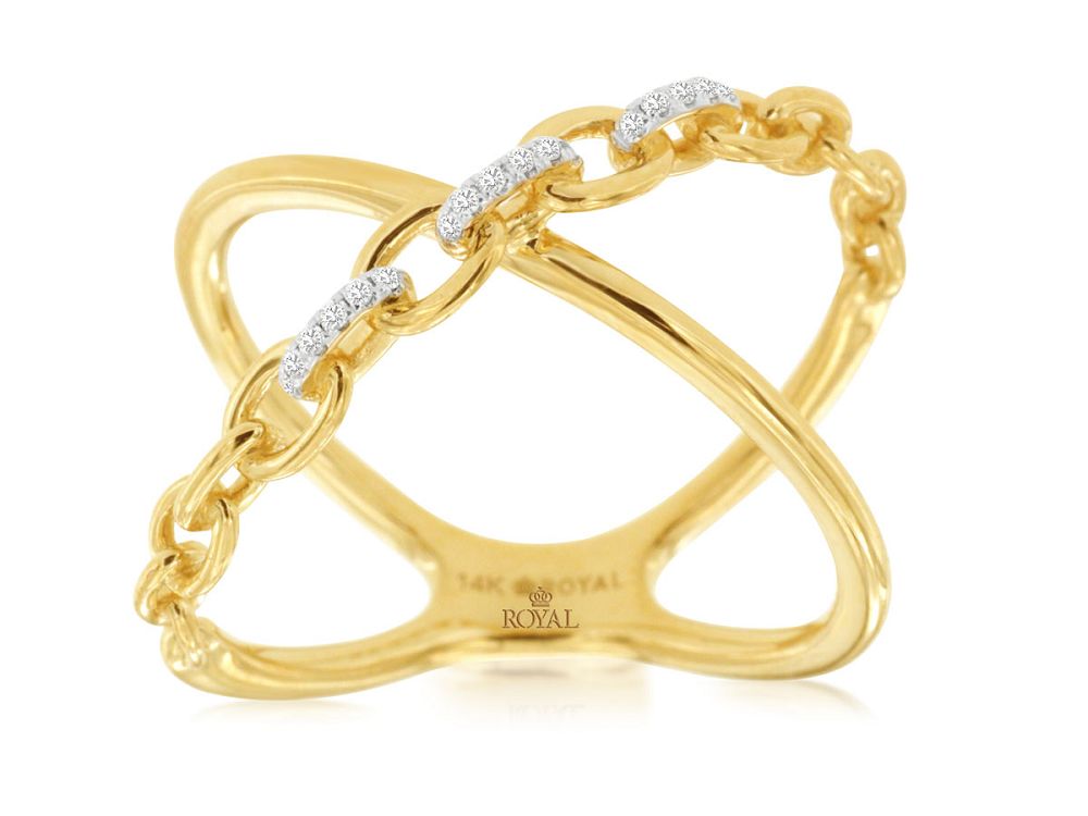 Diamond X Chain Ring – JohnstonJewelers