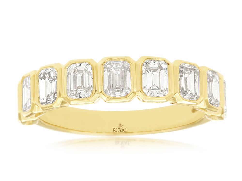 Bezel Set Emerald Cut Band