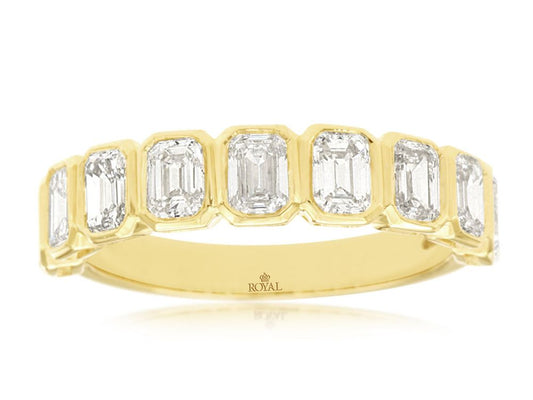 Bezel Set Emerald Cut Band