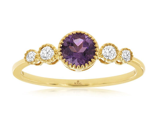 Amethyst & Diamond Ring