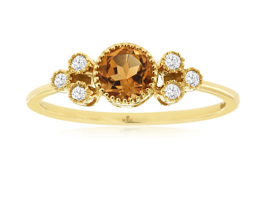 Citrine & Diamond Ring
