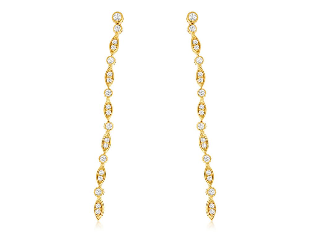 Patterned Diamond Drop Earrings