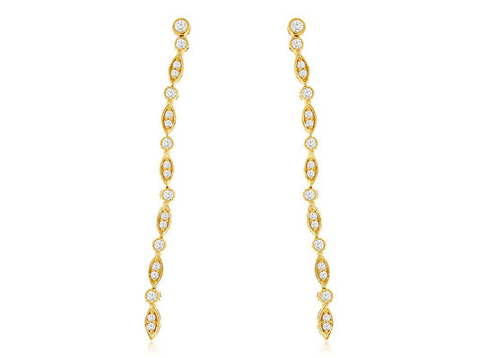 Patterned Diamond Drop Earrings