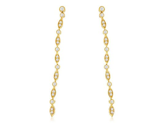 Patterned Diamond Drop Earrings