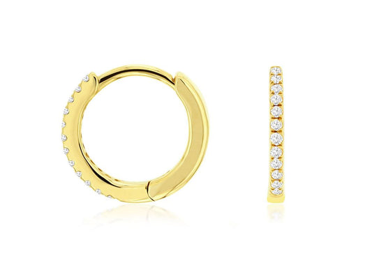 Diamond Huggie Hoops