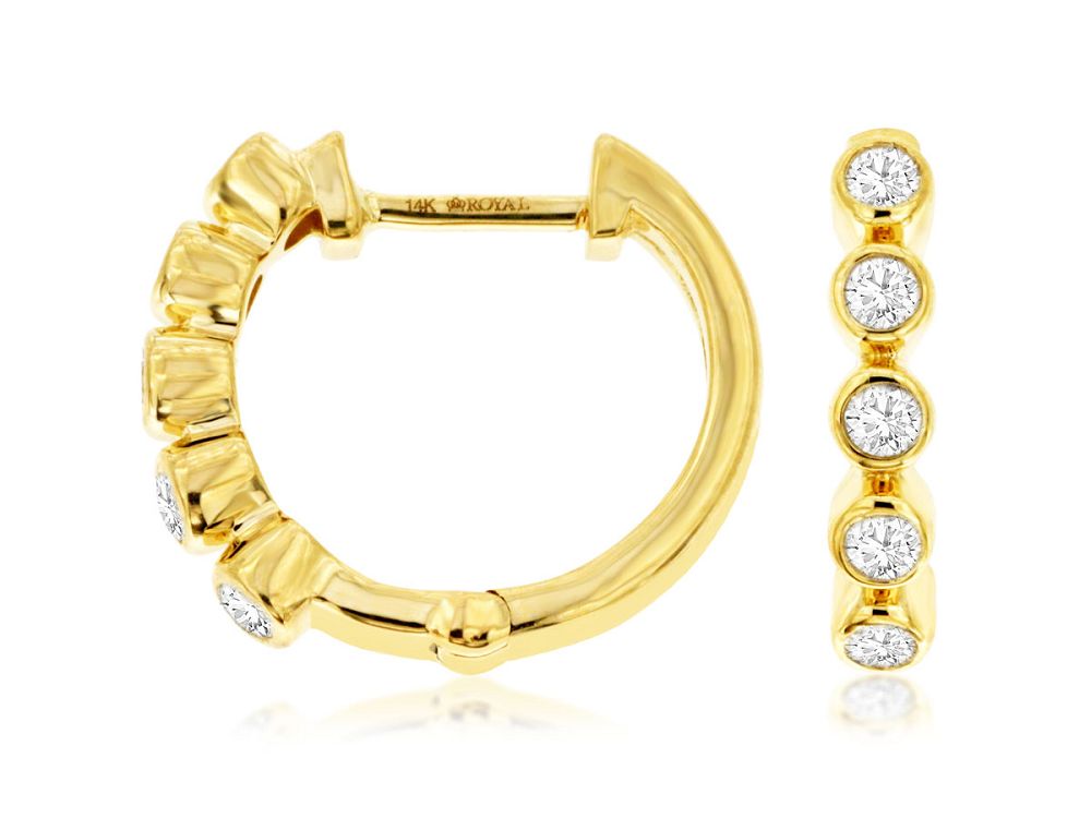 Five Stone Diamond Hoops