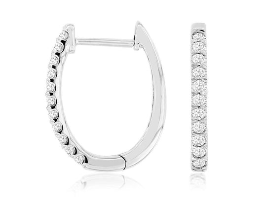 Oval Shaped Diamond Hoops