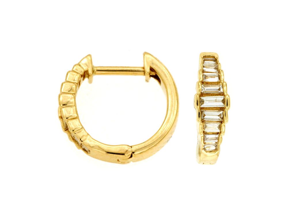 Baguette Diamond Huggie Hoops