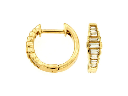 Baguette Diamond Huggie Hoops