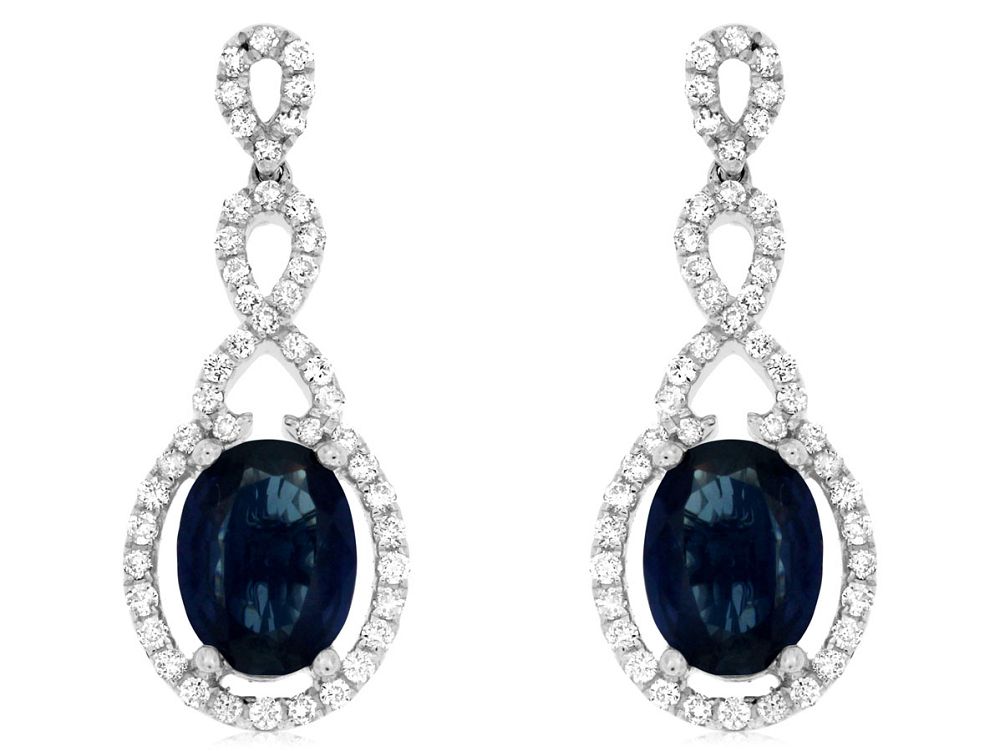 Sapphire & Diamond Drop Earring
