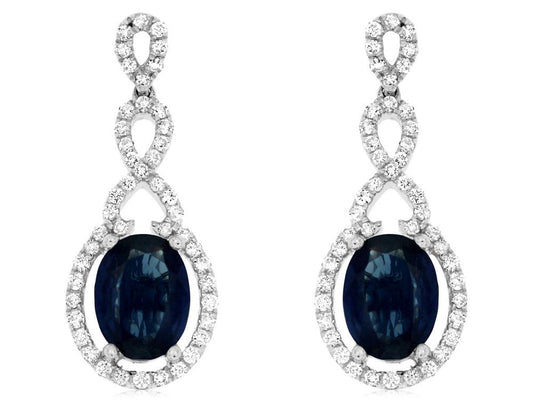 Sapphire & Diamond Drop Earring