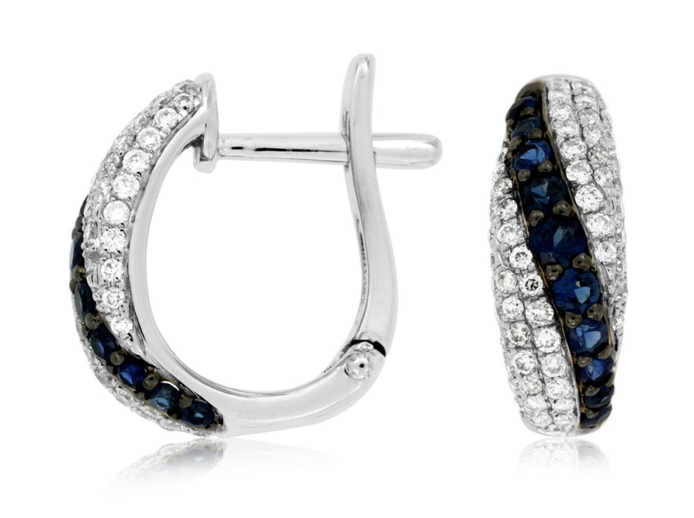 Sapphire & Diamond Hoops