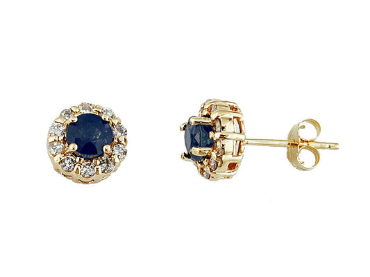 Sapphire & Diamond Stud