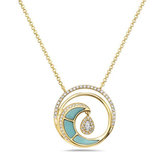 Turquoise and Diamond Free-Form