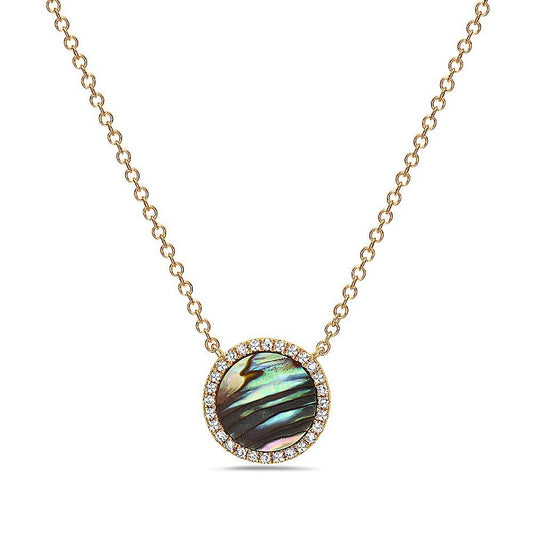 .09ctw w/ .67ct Abalone necklce