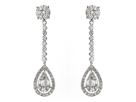 Diamond Cluster Drop Earring