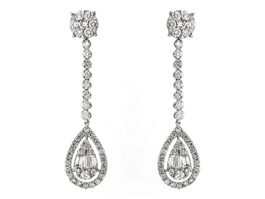 Diamond Cluster Drop Earring